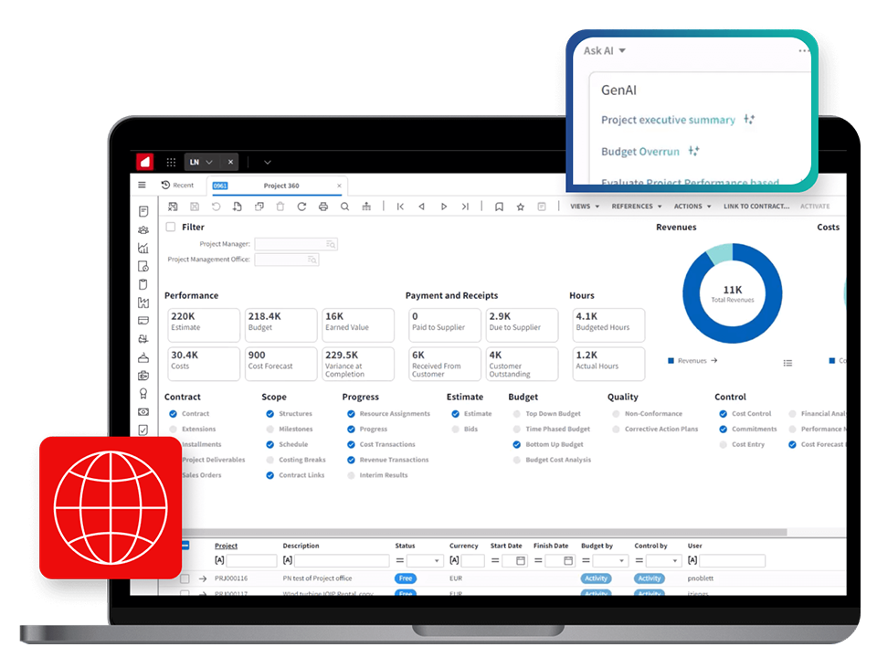 Infor ERP product screenshot